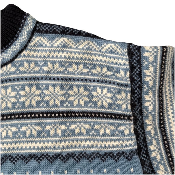 Lands End Fair Isle Wool Pullover Sweater Womens Small Mock Neck Classic Winter - Picture 2 of 8